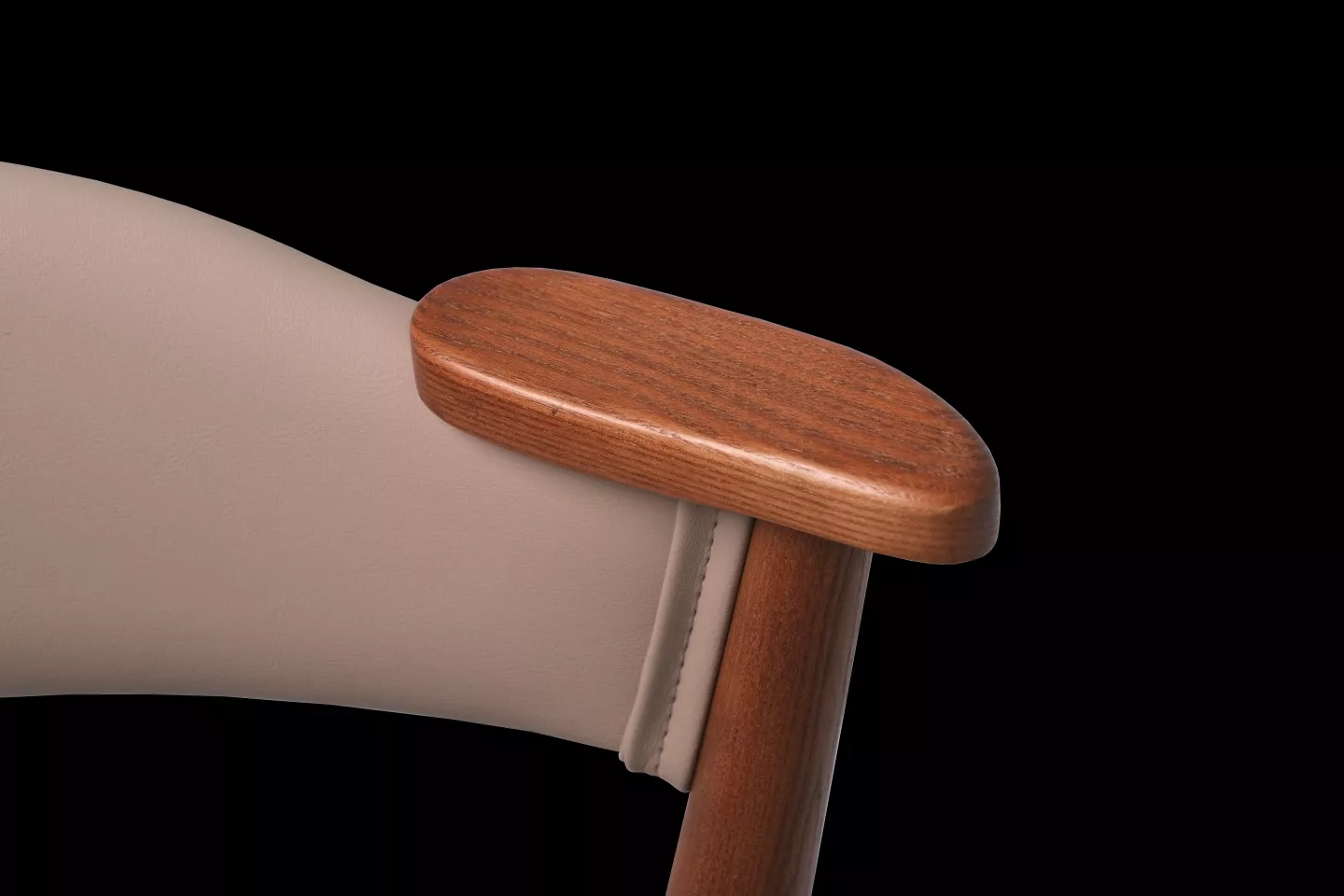 實木餐椅扶手細節照片