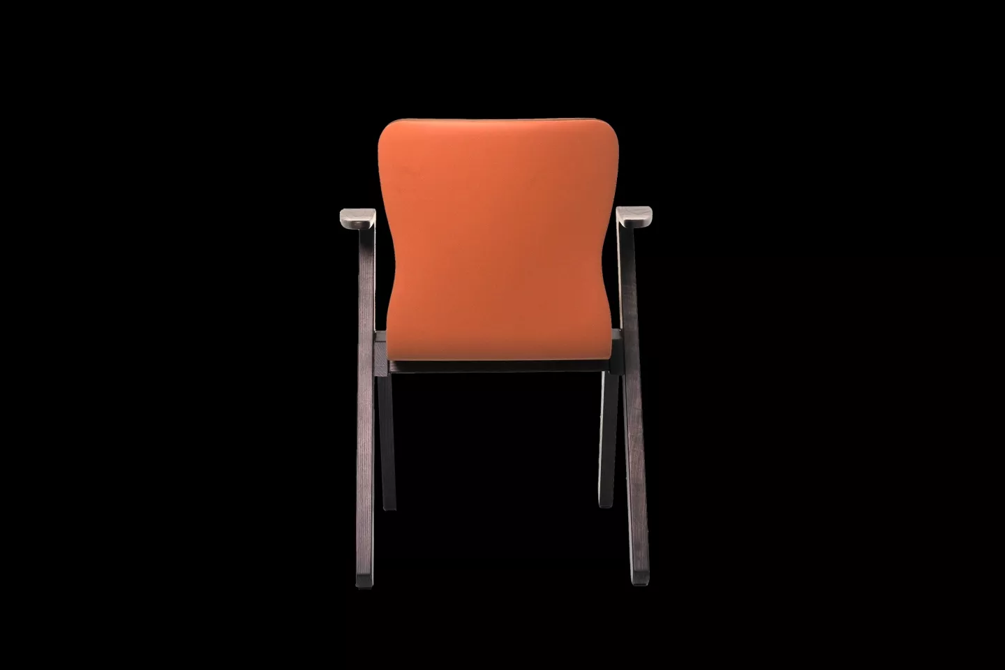 橘色設計款餐椅背面照片