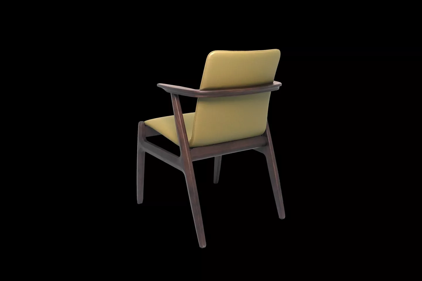 綠色設計款短扶手實木餐椅
