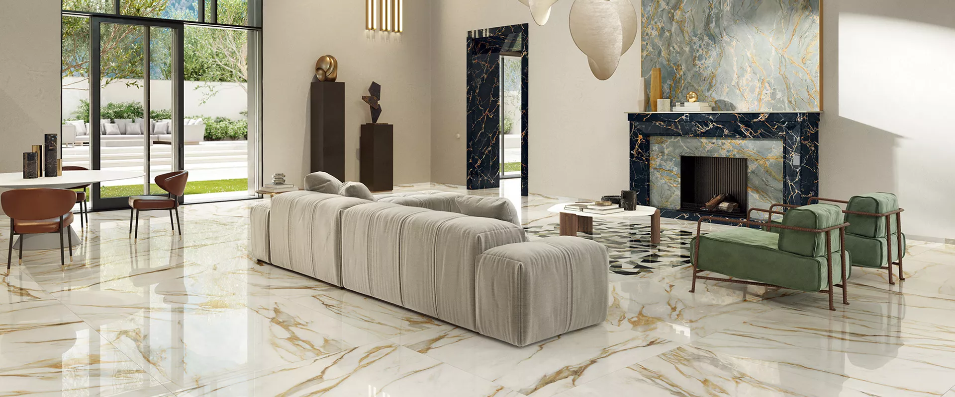 義大利製陶板金色爵士板材用於地板