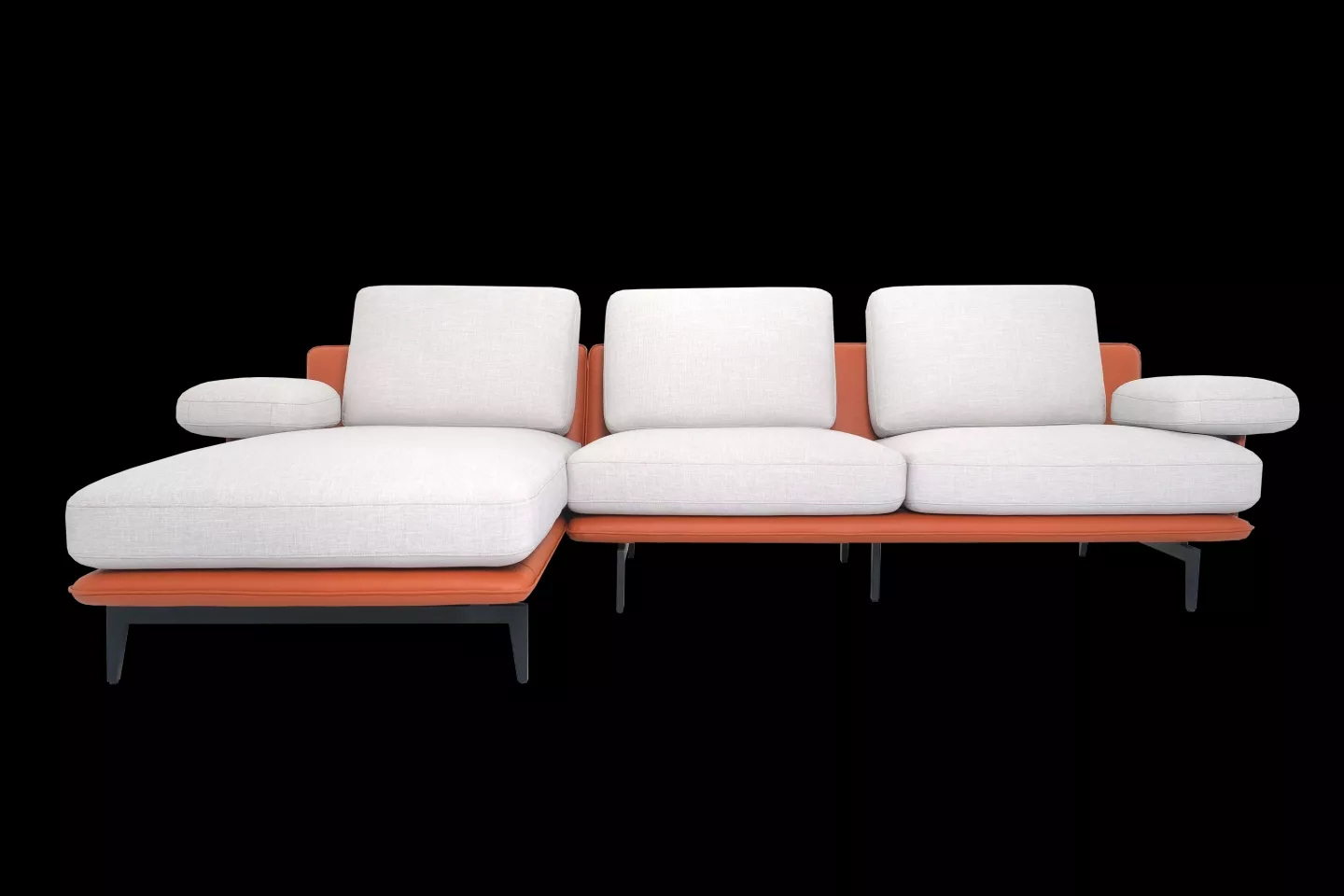 涼感布沙發,TINI R640型,橘色沙發 實際拍攝照片
