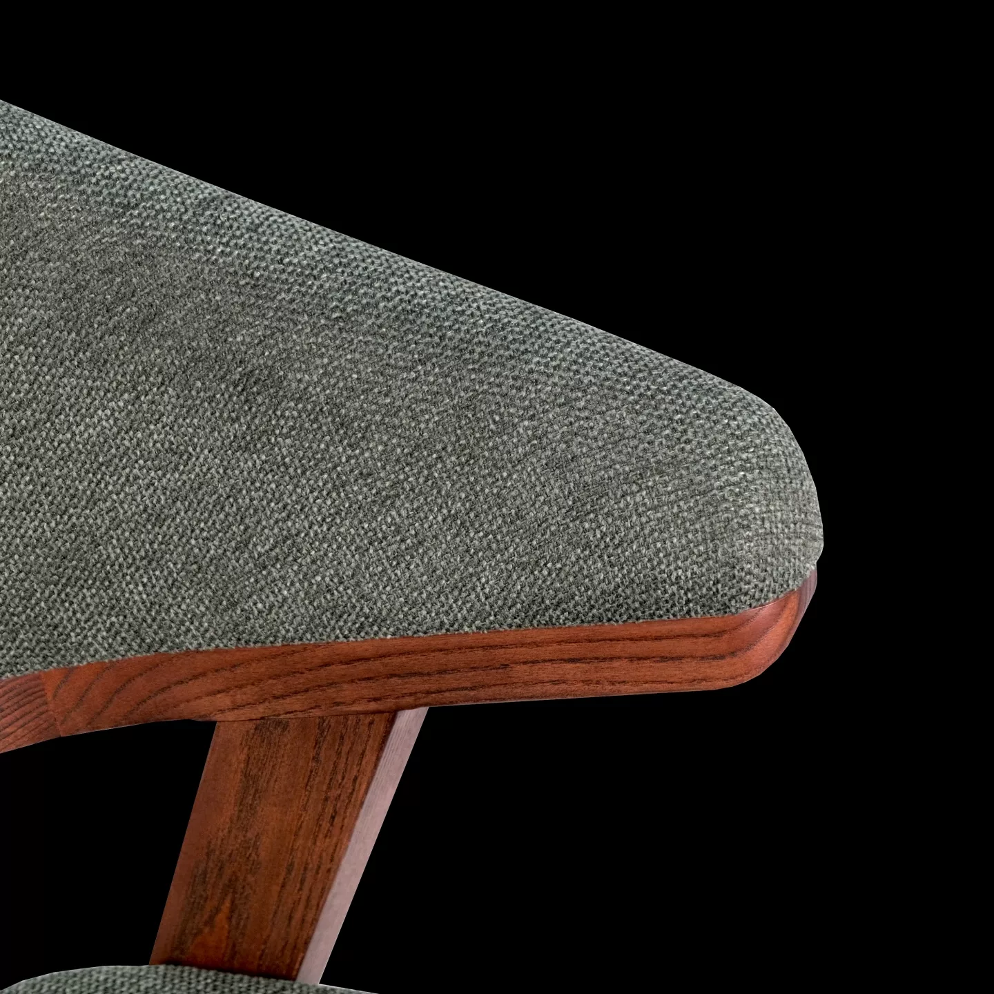 餐椅椅背細節拍攝照片,亞麻布材質