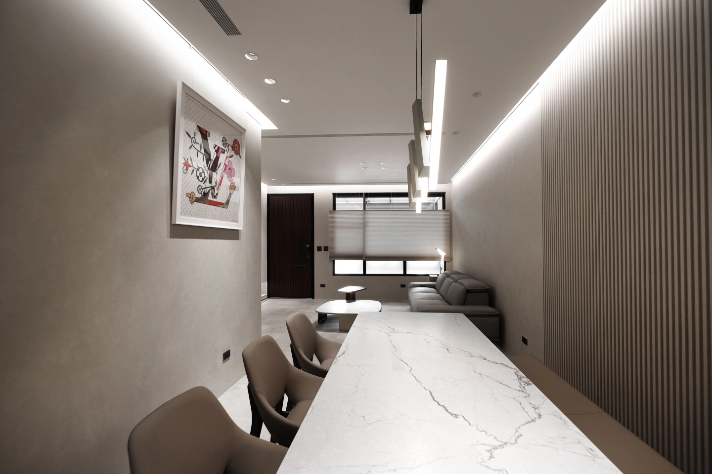 白色大理石紋餐桌桌面