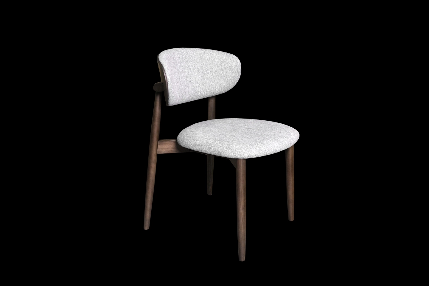 白色布款坐墊的實木餐椅