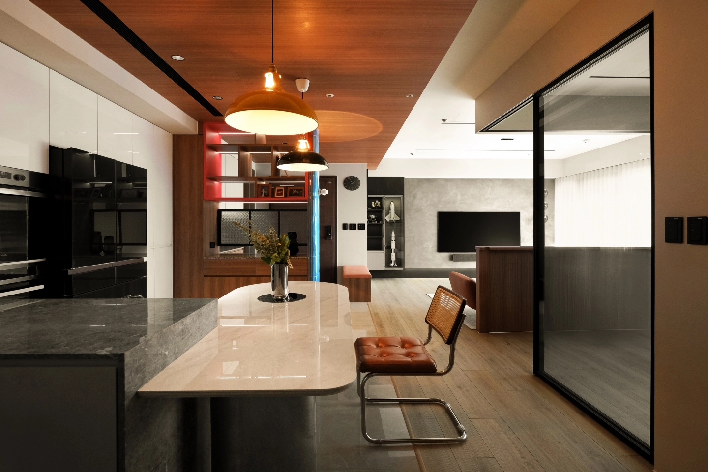 客製化餐桌桌面內嵌吧台