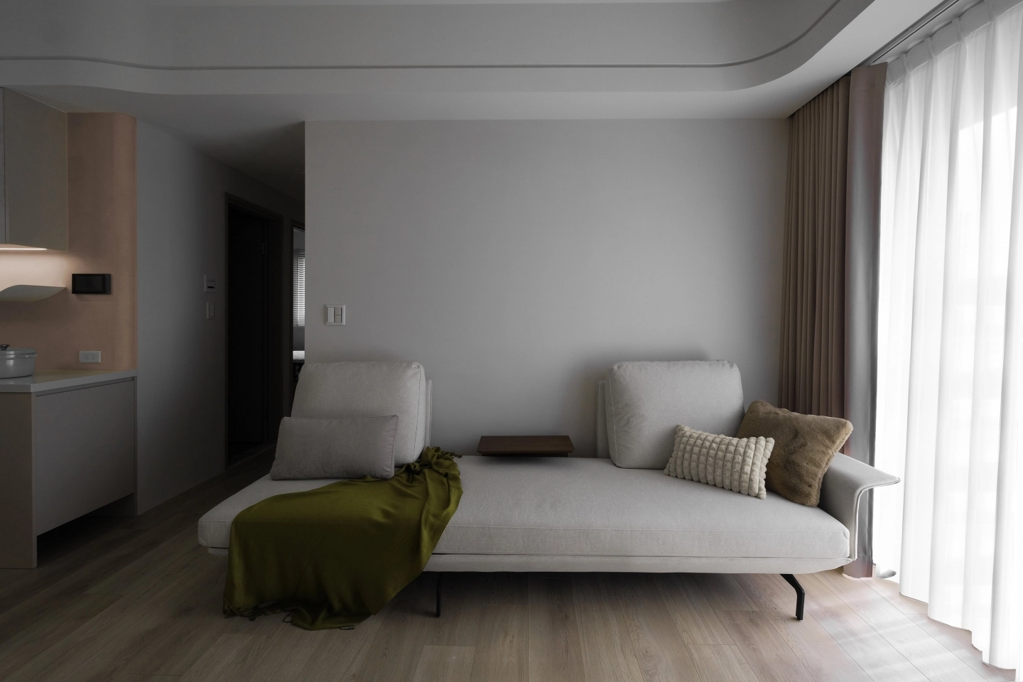 單邊扶手貓抓布沙發