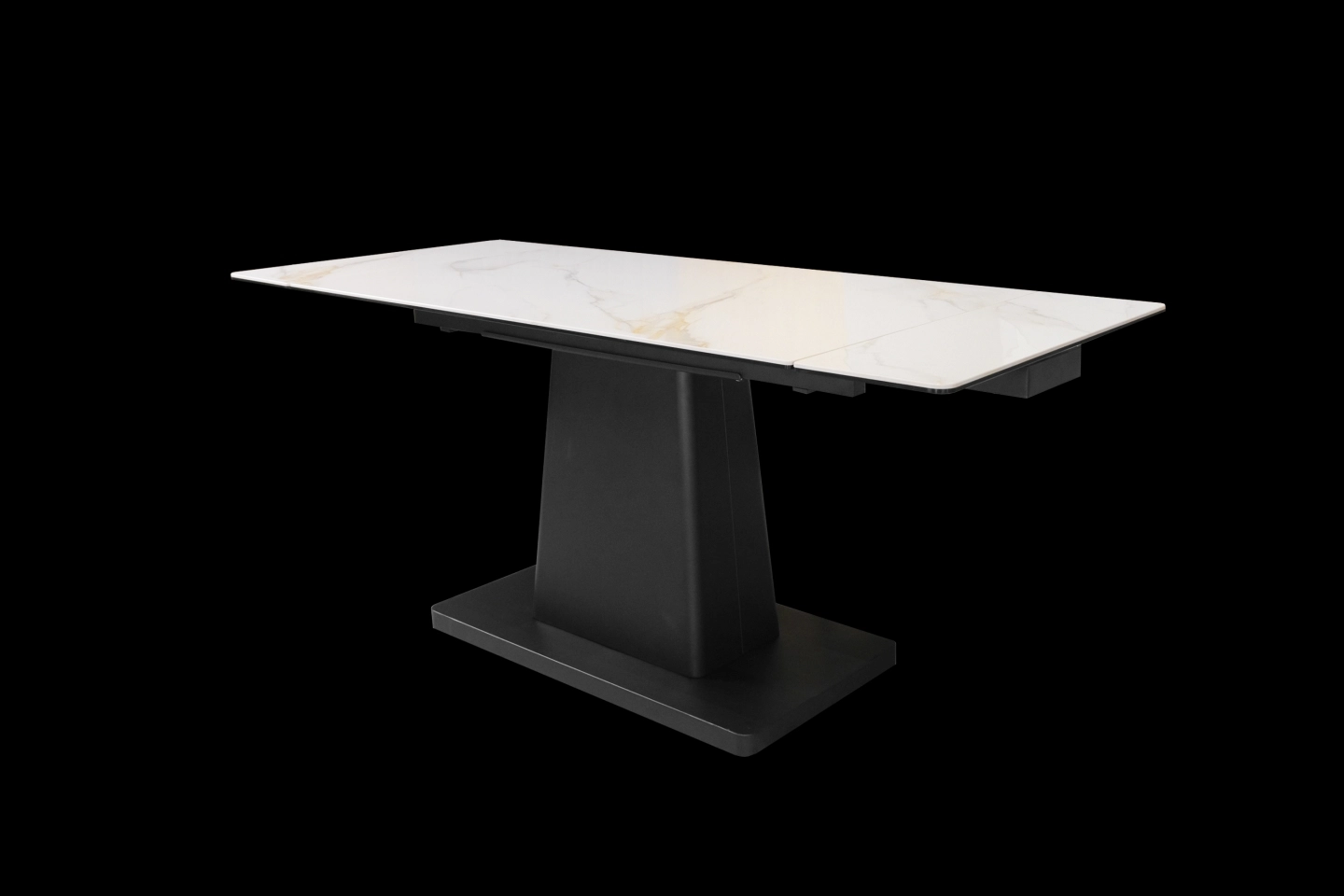 岩板餐桌款式搭配中柱腳座