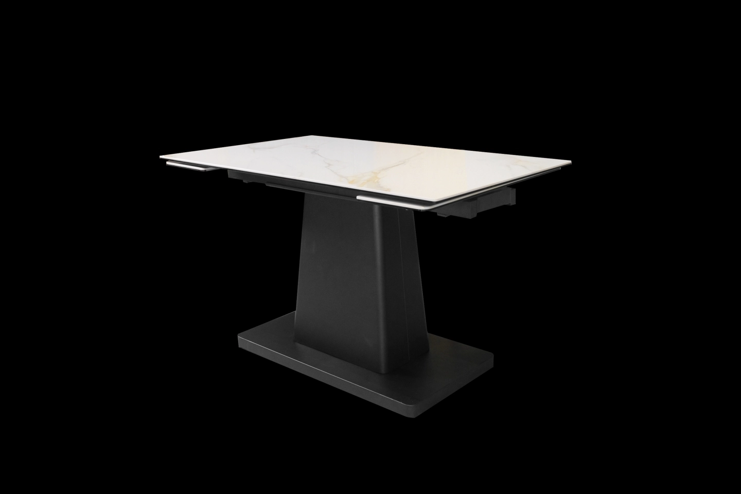 白色伸縮餐桌中柱腳座