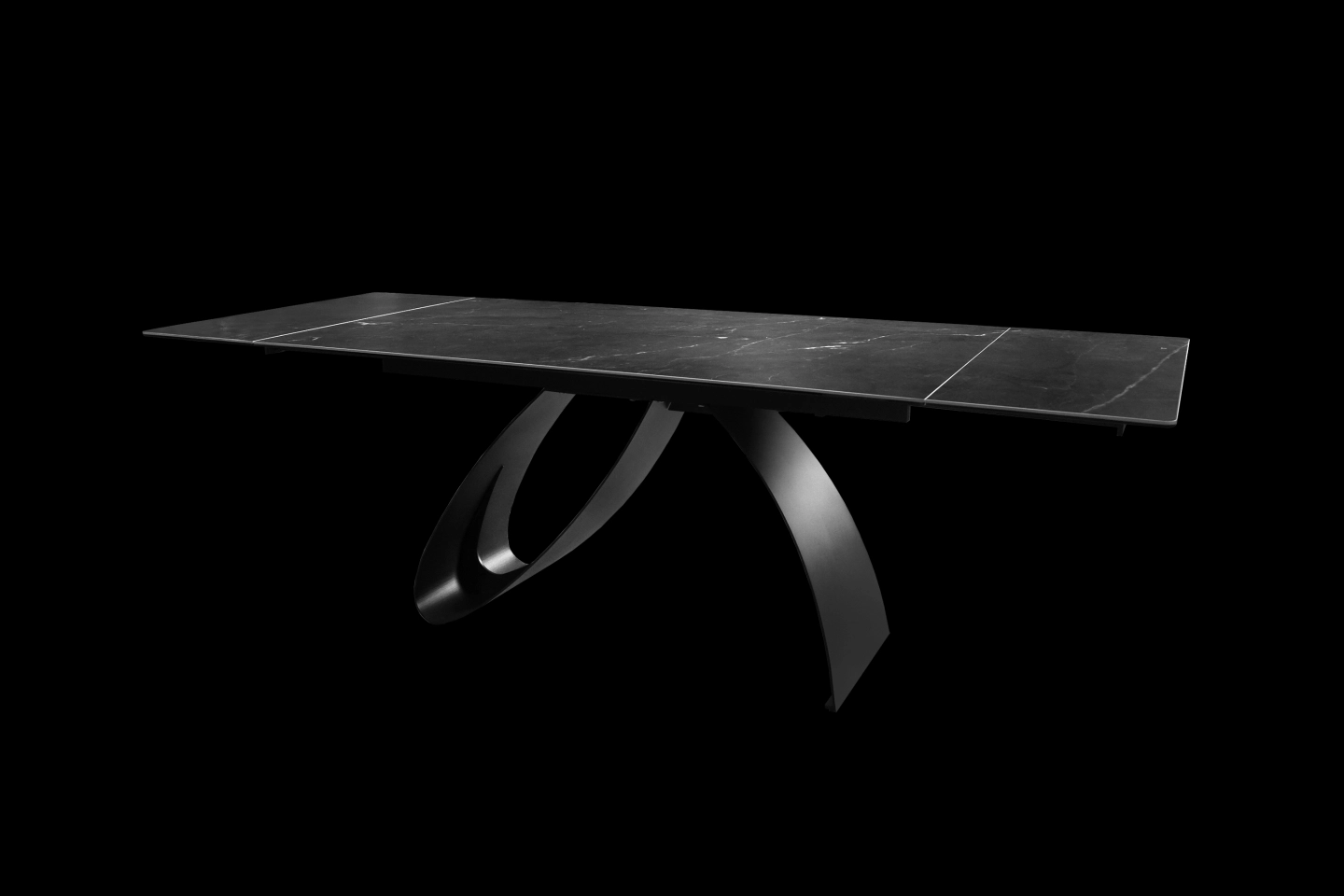 六人至八人餐桌尺寸長度240cm的黑色岩板伸縮餐桌