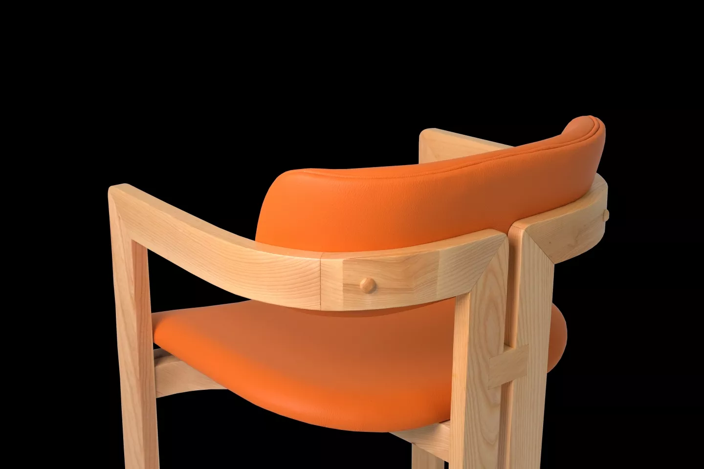 CW21牛皮實木餐椅