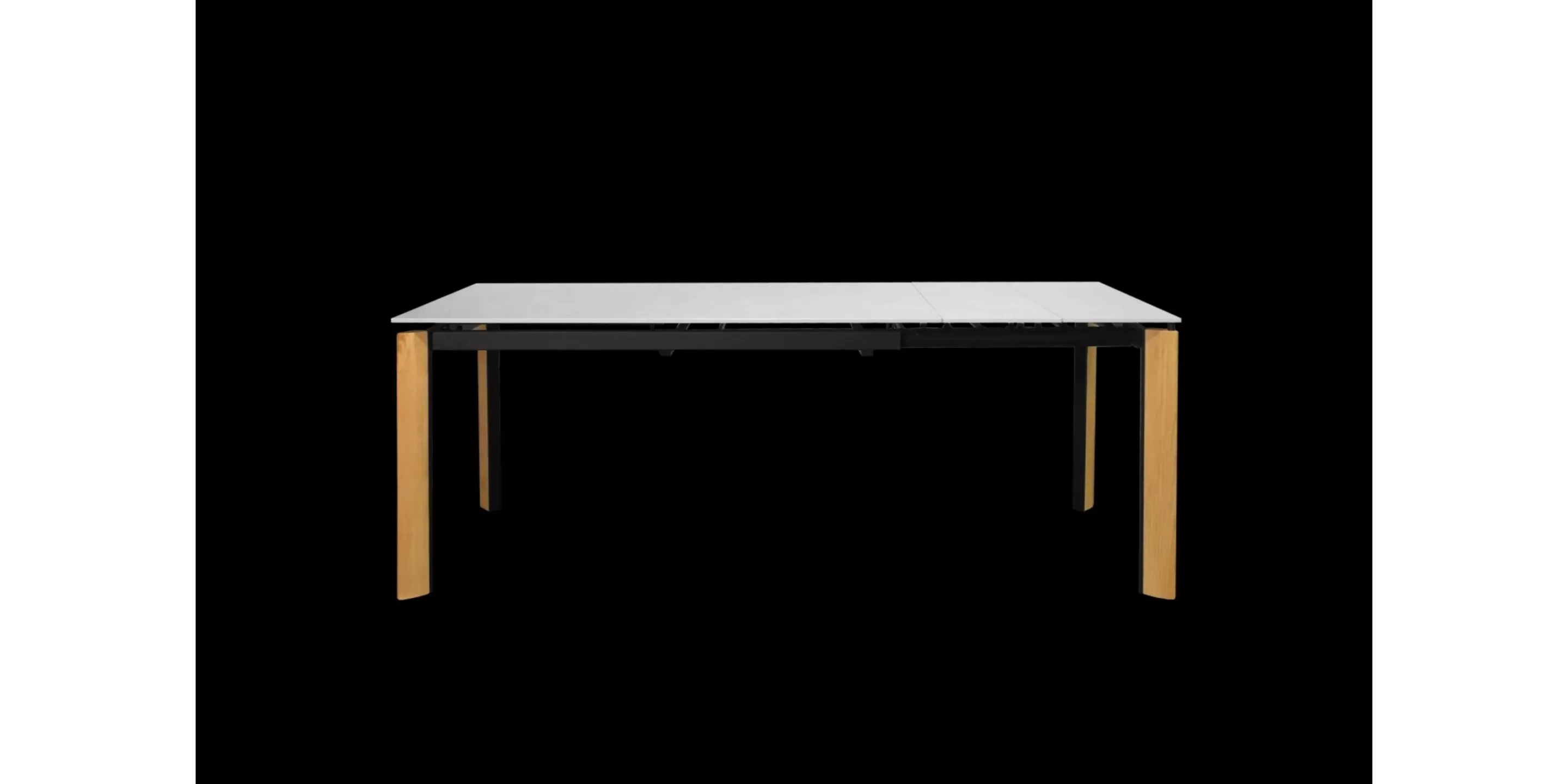 D28岩板實木伸縮餐桌