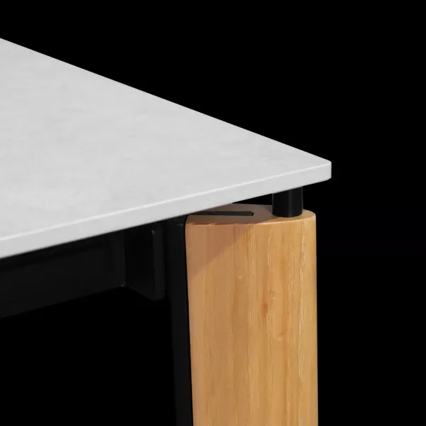 D28岩板實木伸縮餐桌